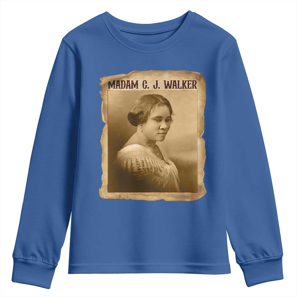 Madam CJ Walker Youth Sweatshirt Female Empowerment History Gift - Wonder Print Shop