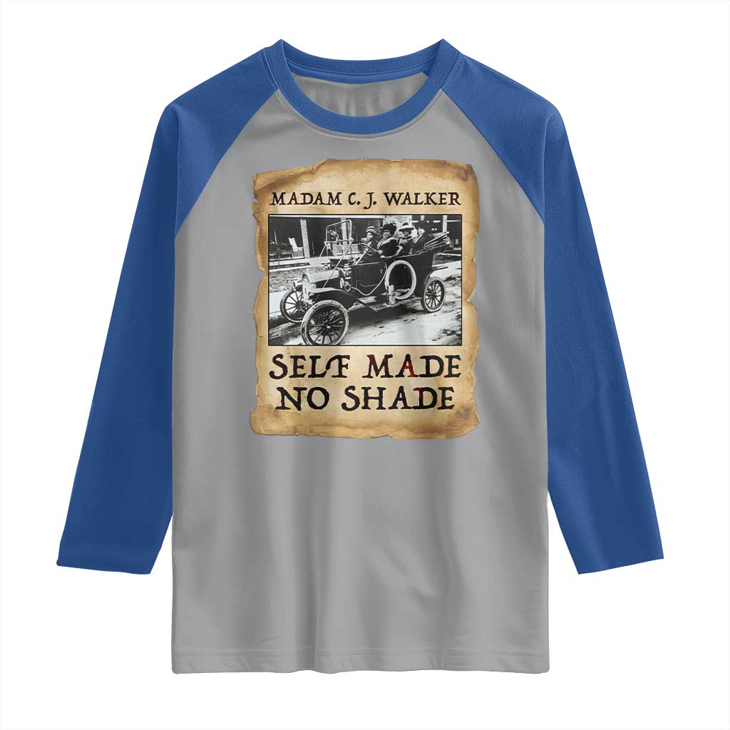 Madam CJ Walker Self Made Millionaire Raglan Shirt Strong Black Woman Leader - Wonder Print Shop