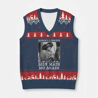 Madam CJ Walker V-Neck Knit Sweater Vest Self Made No Shade Female Empowerment - Wonder Print Shop