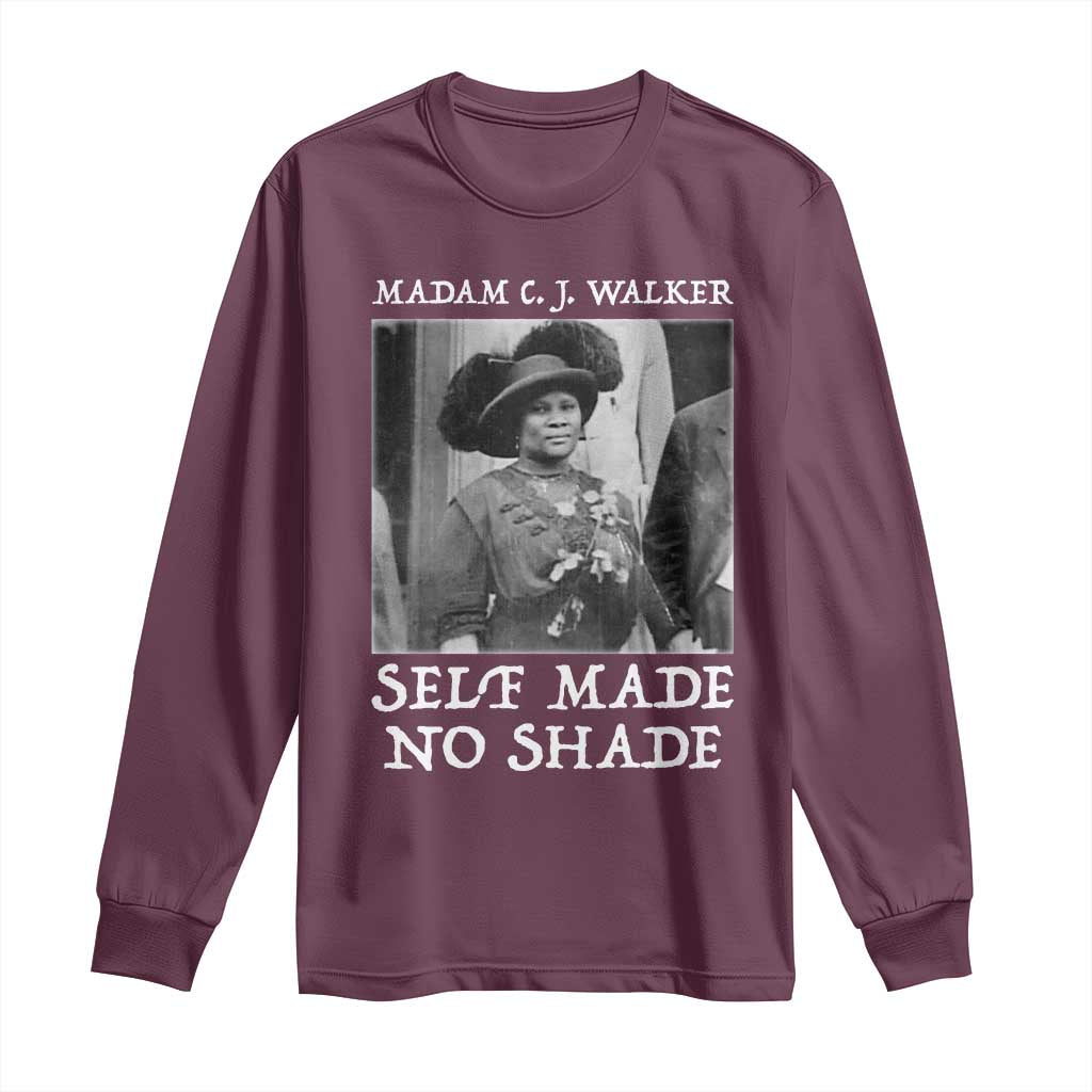 Madam CJ Walker Long Sleeve Shirt Self Made No Shade Female Empowerment - Wonder Print Shop