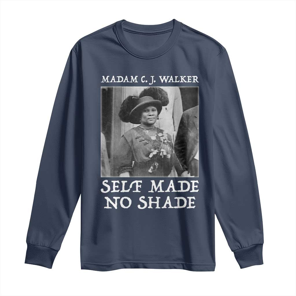 Madam CJ Walker Long Sleeve Shirt Self Made No Shade Female Empowerment - Wonder Print Shop