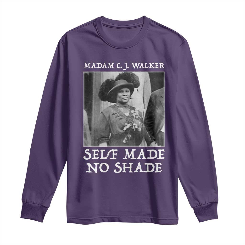 Madam CJ Walker Long Sleeve Shirt Self Made No Shade Female Empowerment - Wonder Print Shop