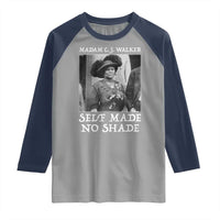 Madam CJ Walker Raglan Shirt Self Made No Shade Female Empowerment - Wonder Print Shop