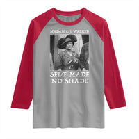 Madam CJ Walker Raglan Shirt Self Made No Shade Female Empowerment - Wonder Print Shop