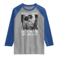 Madam CJ Walker Raglan Shirt Self Made No Shade Female Empowerment - Wonder Print Shop