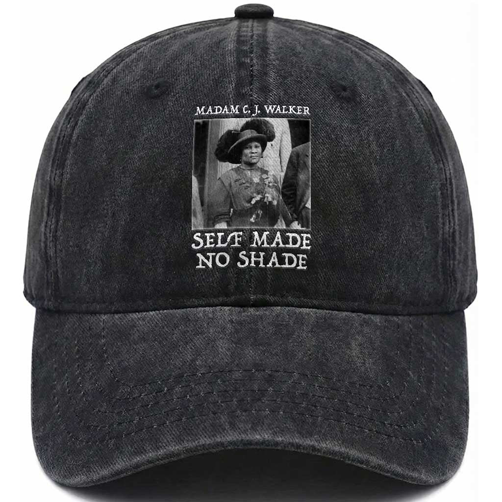 Madam CJ Walker Washed Cotton Baseball Cap Self Made No Shade Female Empowerment