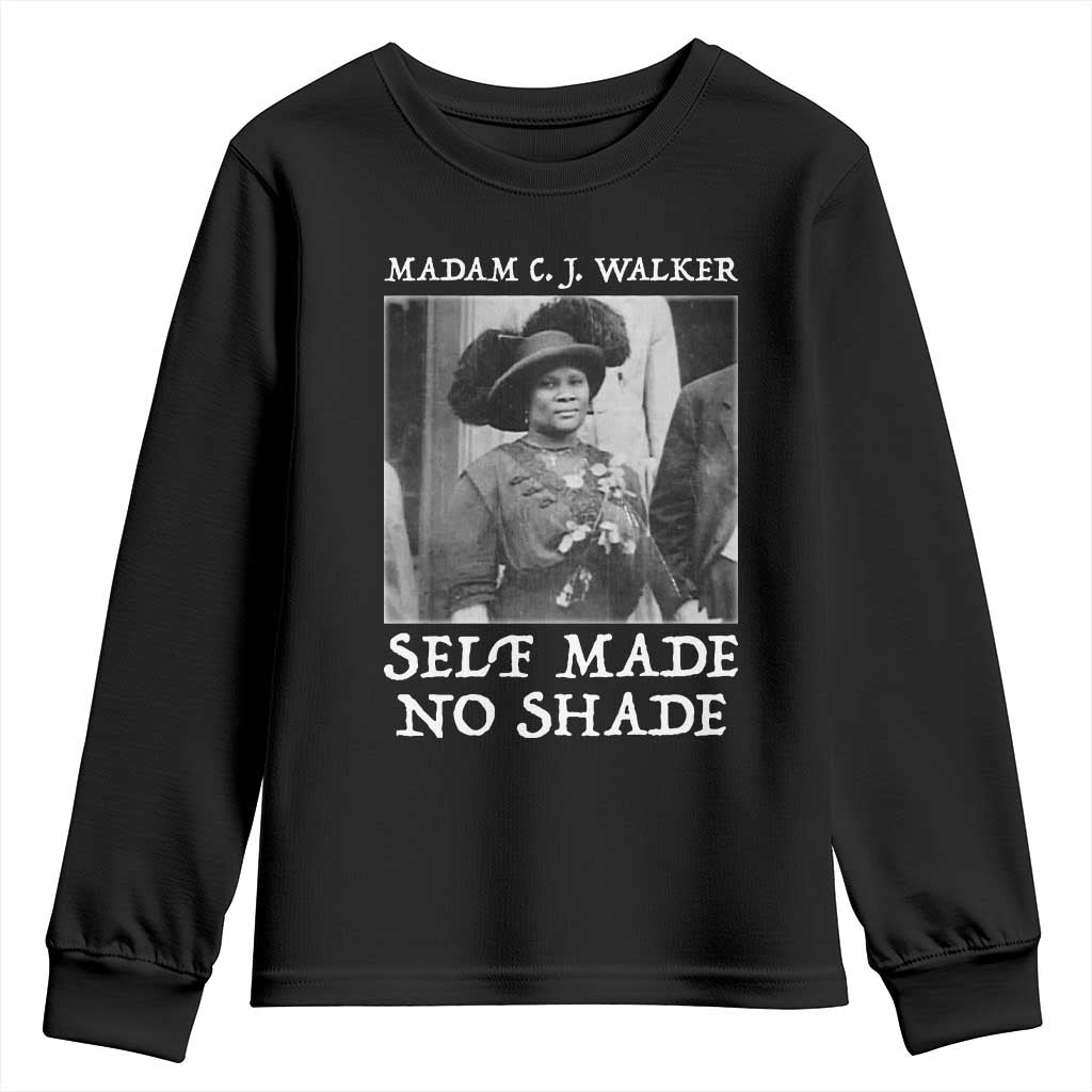 Madam CJ Walker Youth Sweatshirt Self Made No Shade Female Empowerment - Wonder Print Shop