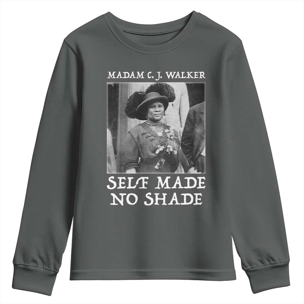 Madam CJ Walker Youth Sweatshirt Self Made No Shade Female Empowerment - Wonder Print Shop