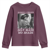 Madam CJ Walker Youth Sweatshirt Self Made No Shade Female Empowerment - Wonder Print Shop