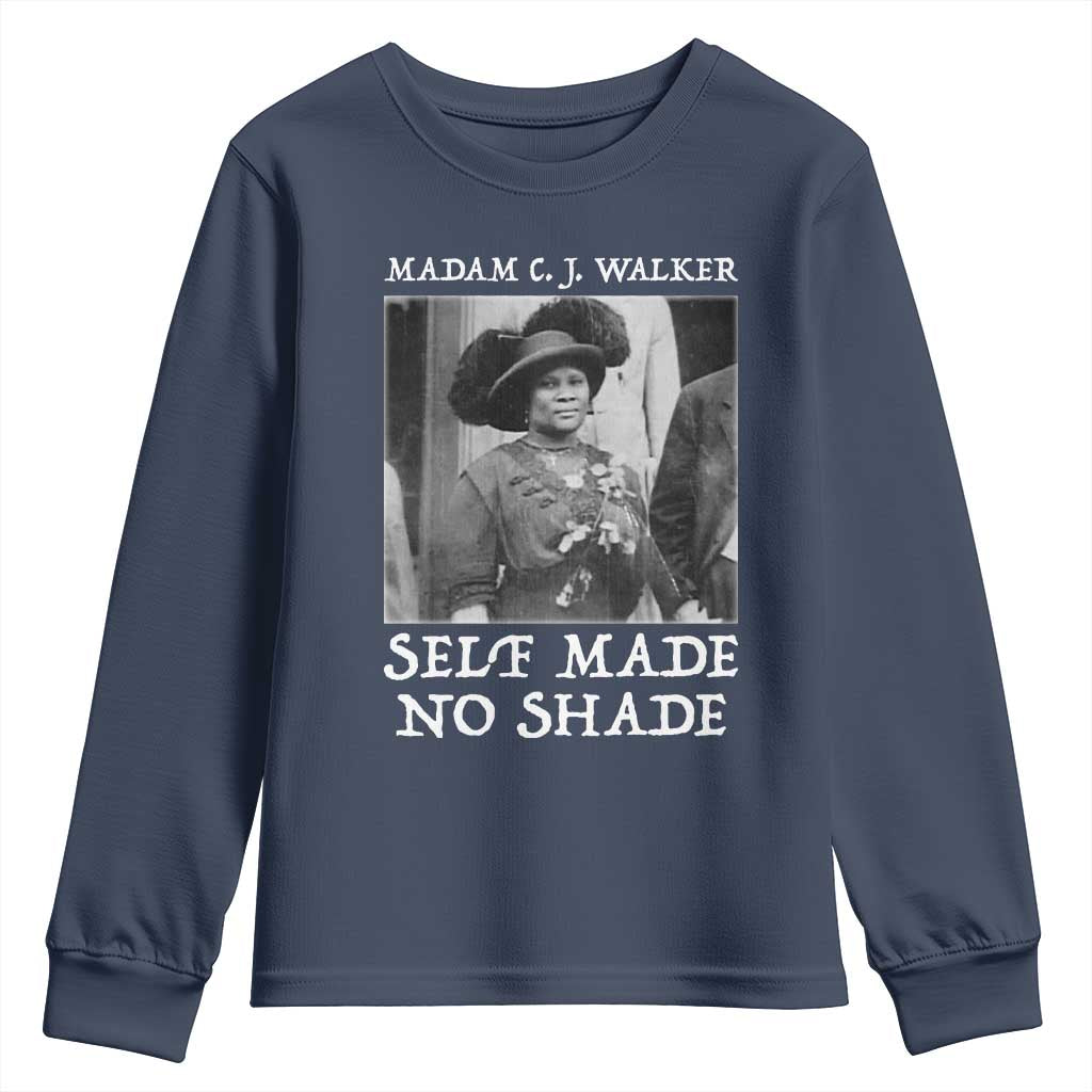 Madam CJ Walker Youth Sweatshirt Self Made No Shade Female Empowerment - Wonder Print Shop