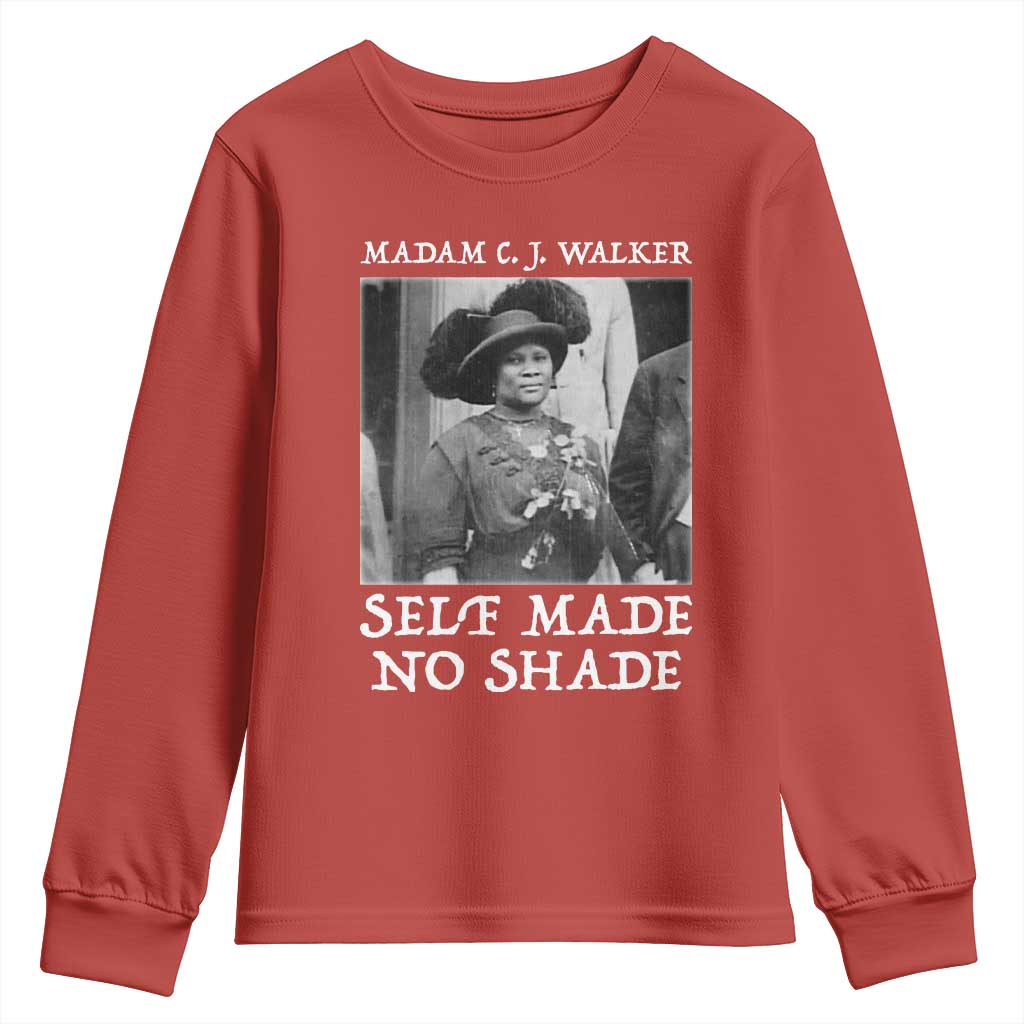 Madam CJ Walker Youth Sweatshirt Self Made No Shade Female Empowerment - Wonder Print Shop