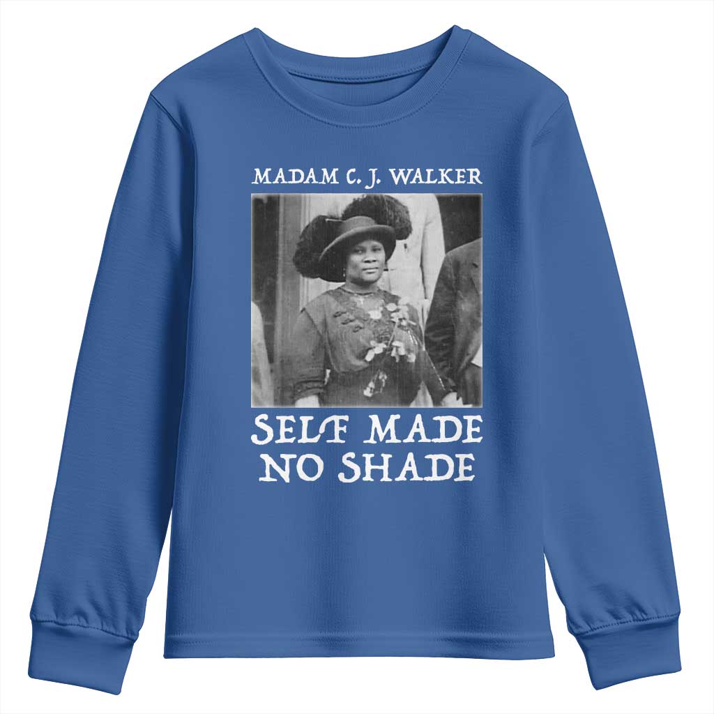 Madam CJ Walker Youth Sweatshirt Self Made No Shade Female Empowerment - Wonder Print Shop