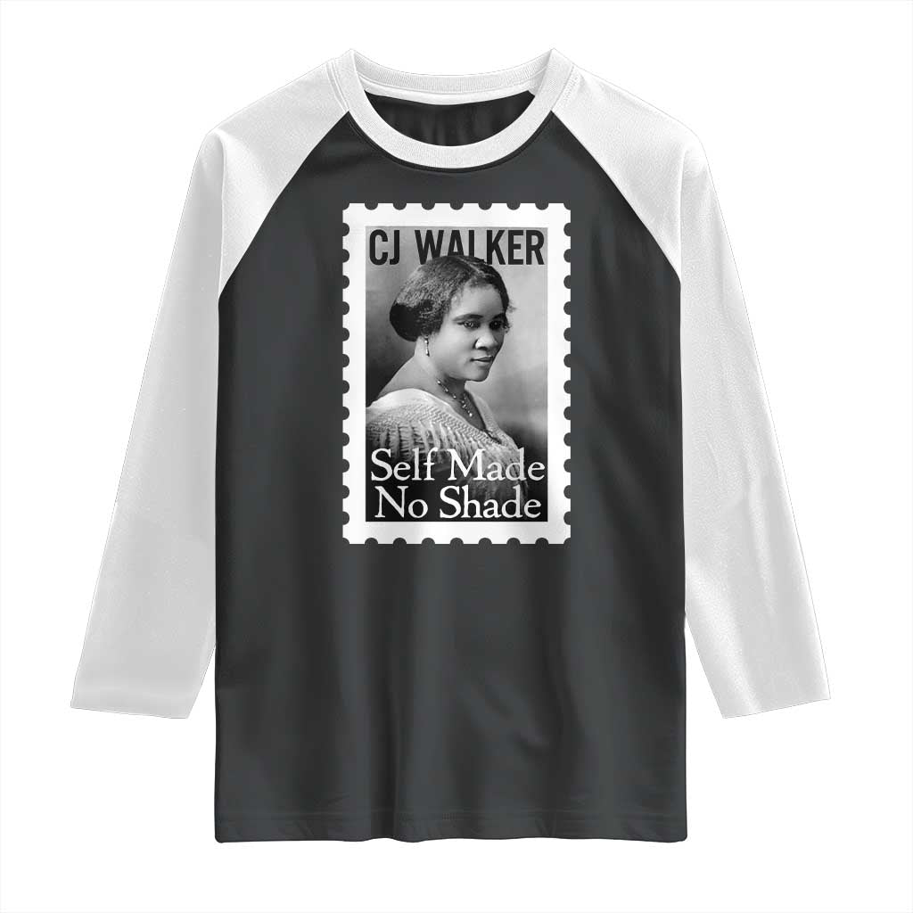Madam CJ Walker Raglan Shirt Strong Black Woman Leader - Wonder Print Shop