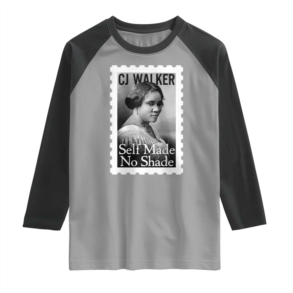 Madam CJ Walker Raglan Shirt Strong Black Woman Leader - Wonder Print Shop
