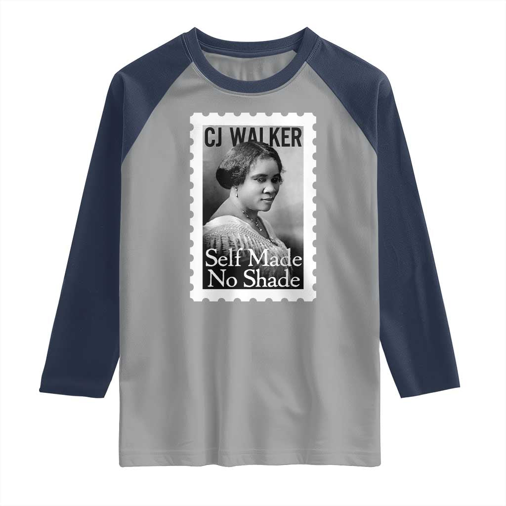 Madam CJ Walker Raglan Shirt Strong Black Woman Leader - Wonder Print Shop