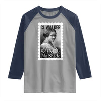 Madam CJ Walker Raglan Shirt Strong Black Woman Leader - Wonder Print Shop