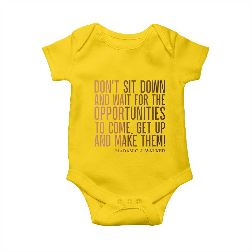 Madam CJ Walker Quote Baby Onesie Get Up And Make Opportunities - Wonder Print Shop