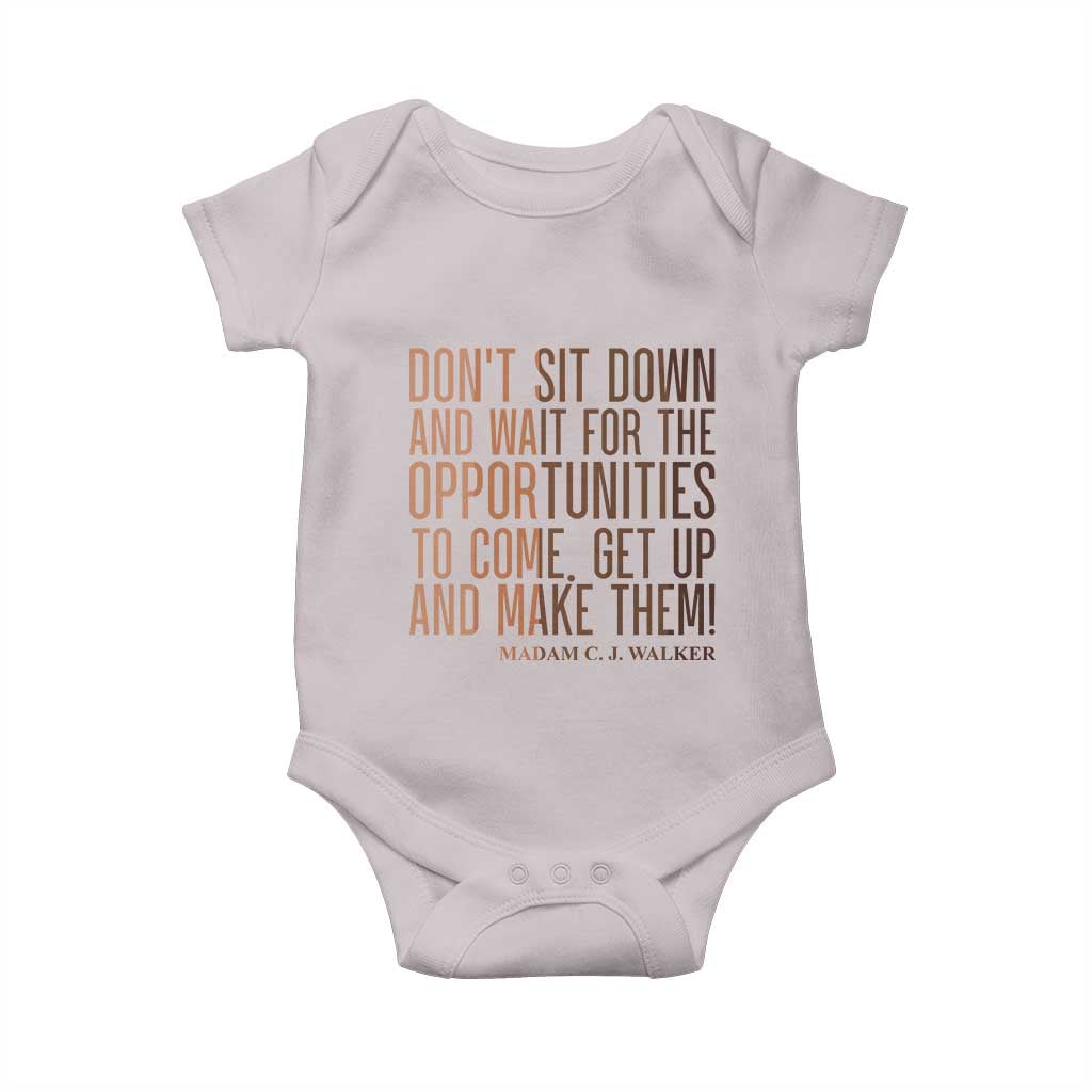 Madam CJ Walker Quote Baby Onesie Get Up And Make Opportunities - Wonder Print Shop