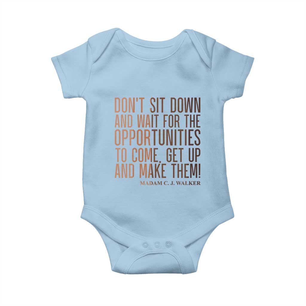Madam CJ Walker Quote Baby Onesie Get Up And Make Opportunities - Wonder Print Shop