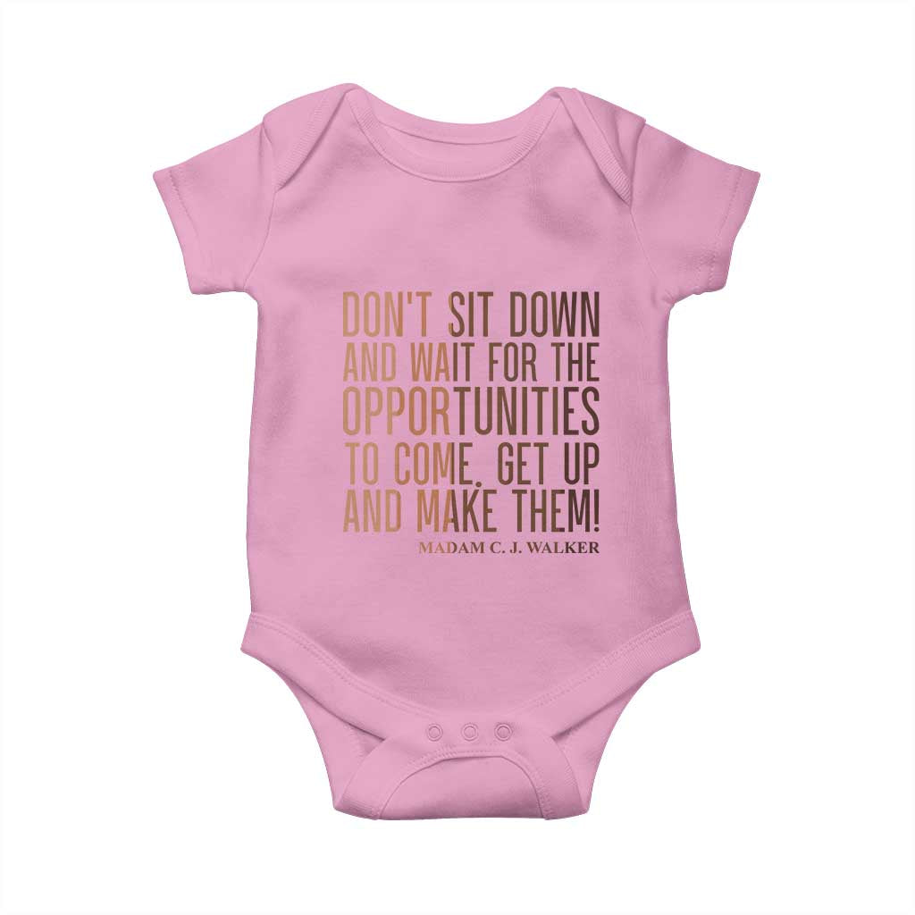 Madam CJ Walker Quote Baby Onesie Get Up And Make Opportunities - Wonder Print Shop