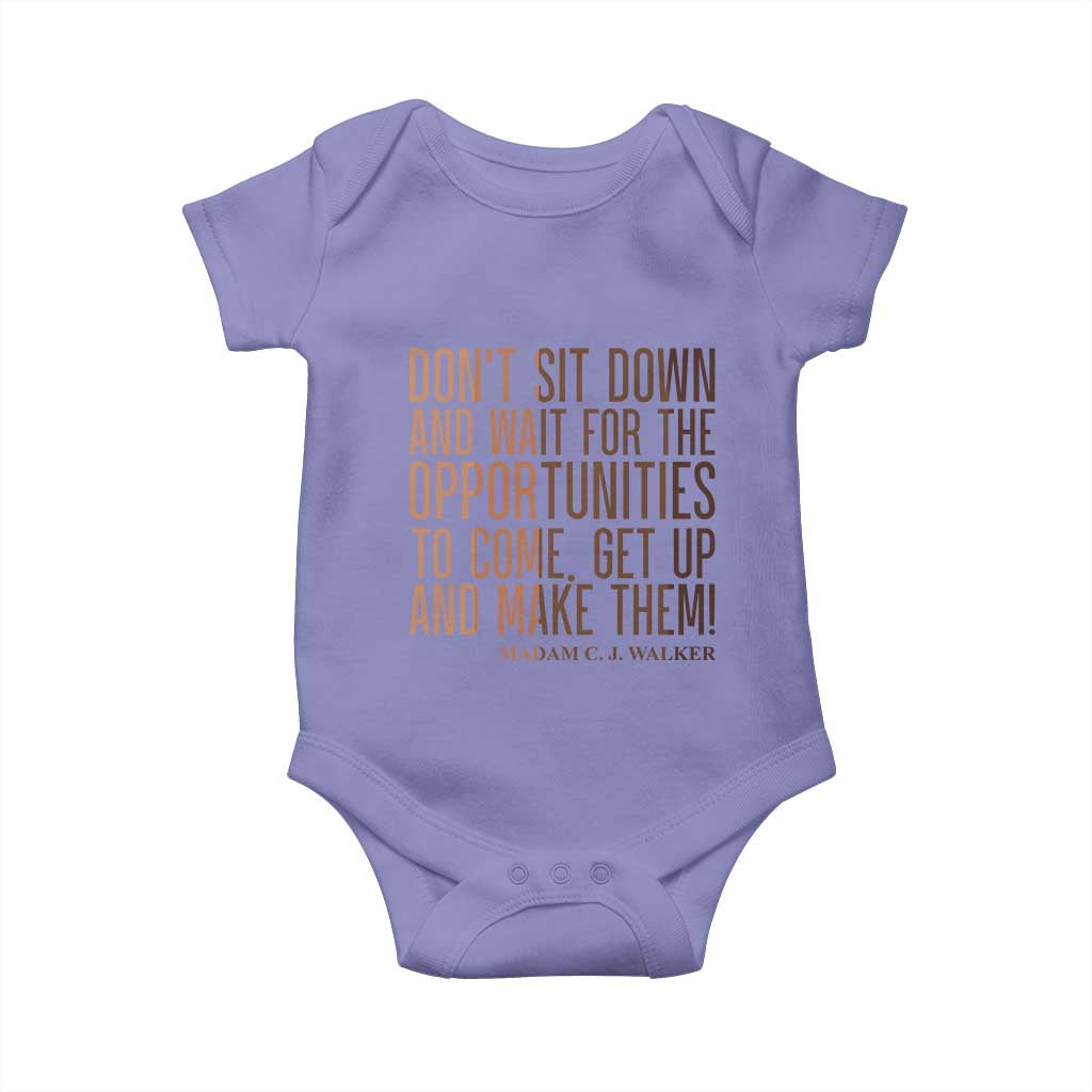 Madam CJ Walker Quote Baby Onesie Get Up And Make Opportunities - Wonder Print Shop