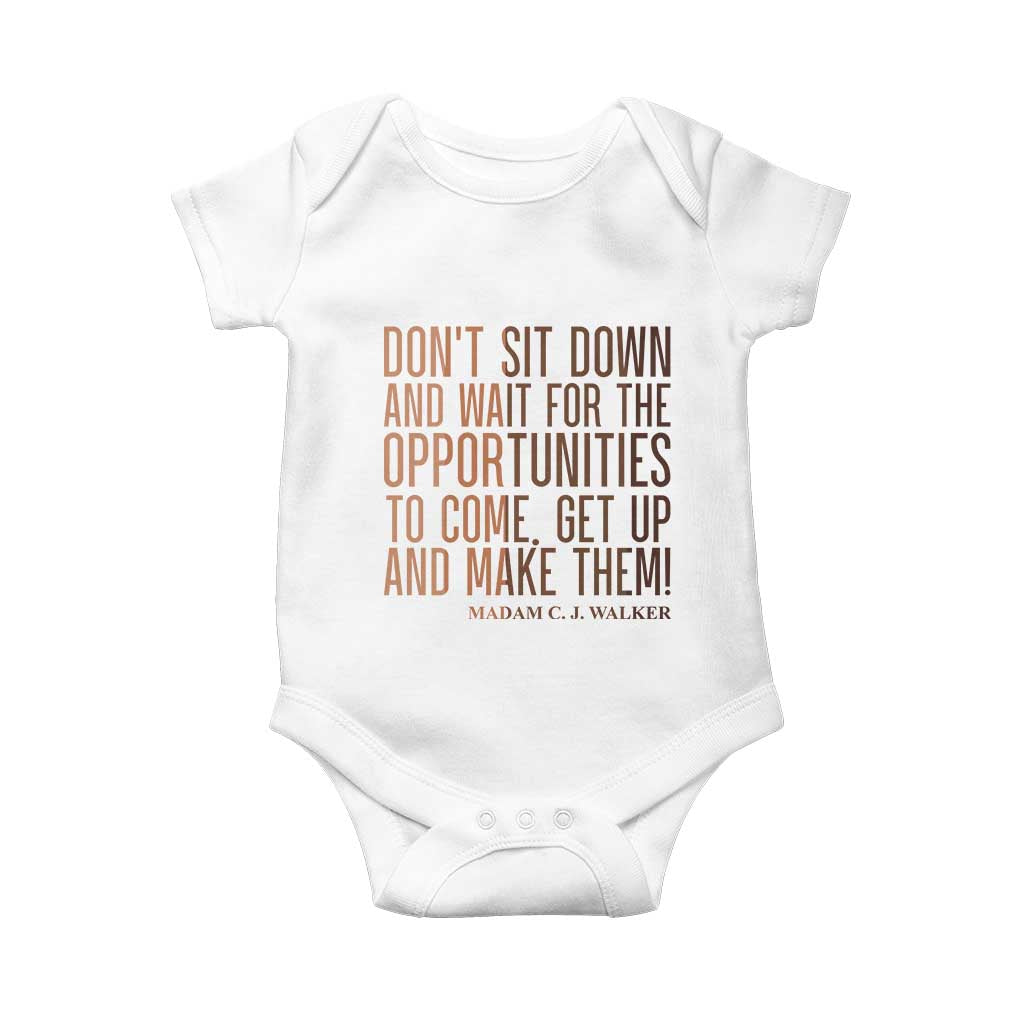 Madam CJ Walker Quote Baby Onesie Get Up And Make Opportunities - Wonder Print Shop