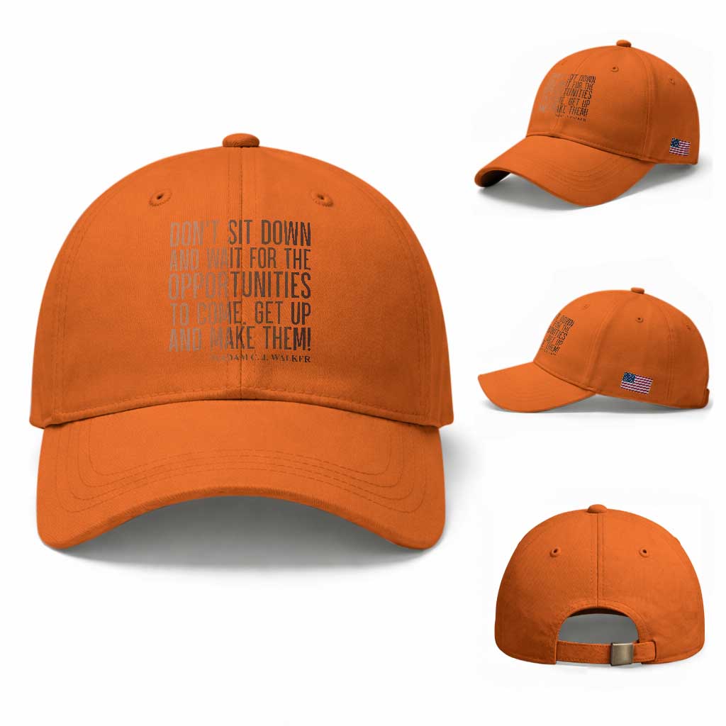 Madam CJ Walker Quote Baseball Cap Get Up And Make Opportunities