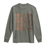 Madam CJ Walker Quote Long Sleeve Shirt Get Up And Make Opportunities - Wonder Print Shop