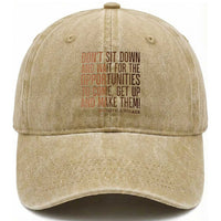 Madam CJ Walker Quote Washed Cotton Baseball Cap Get Up And Make Opportunities