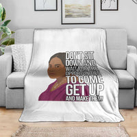 Madam CJ Walker Quote Throw Blanket Do Not Sit Down And Wait For Opportunities - Wonder Print Shop