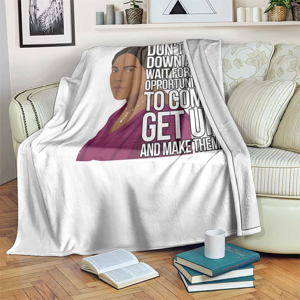Madam CJ Walker Quote Throw Blanket Do Not Sit Down And Wait For Opportunities - Wonder Print Shop