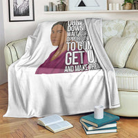 Madam CJ Walker Quote Throw Blanket Do Not Sit Down And Wait For Opportunities - Wonder Print Shop