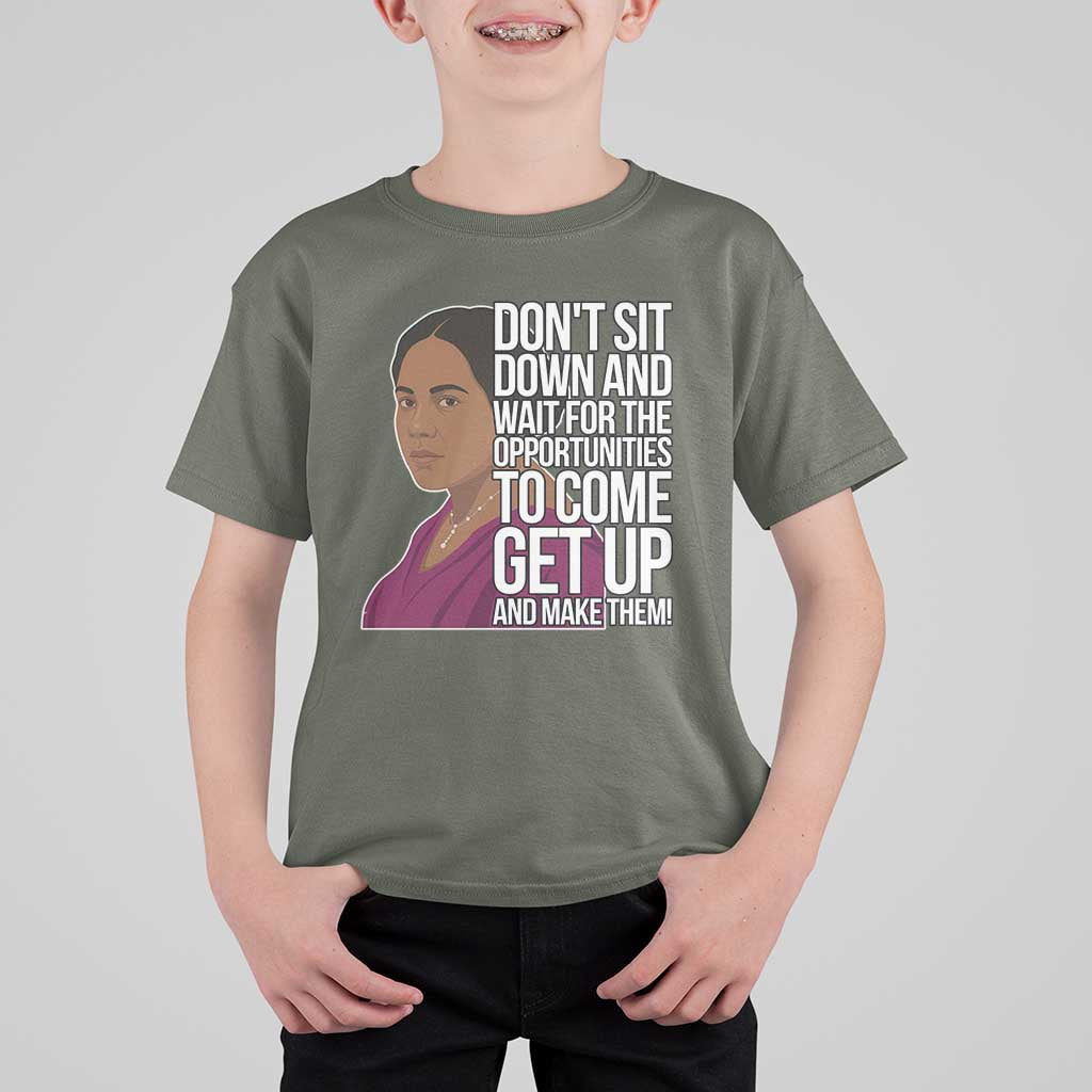 Madam CJ Walker Quote T Shirt For Kid Do Not Sit Down And Wait For Opportunities - Wonder Print Shop
