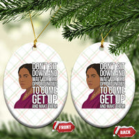 Madam CJ Walker Quote Ceramic Ornament Do Not Sit Down And Wait For Opportunities - Wonder Print Shop