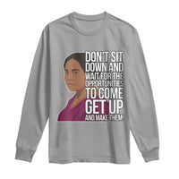 Madam CJ Walker Quote Long Sleeve Shirt Do Not Sit Down And Wait For Opportunities - Wonder Print Shop