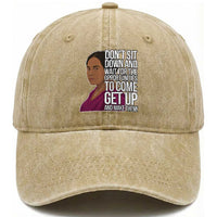 Madam CJ Walker Quote Washed Cotton Baseball Cap Do Not Sit Down And Wait For Opportunities