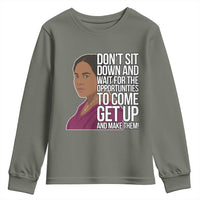 Madam CJ Walker Quote Youth Sweatshirt Do Not Sit Down And Wait For Opportunities - Wonder Print Shop