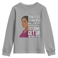 Madam CJ Walker Quote Youth Sweatshirt Do Not Sit Down And Wait For Opportunities - Wonder Print Shop