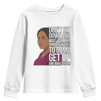 Madam CJ Walker Quote Youth Sweatshirt Do Not Sit Down And Wait For Opportunities - Wonder Print Shop