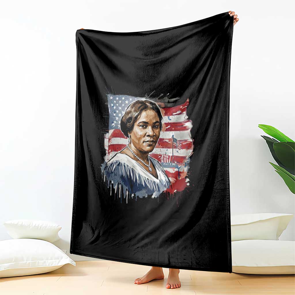 Madam CJ Walker Patriotic Throw Blanket Strong Black Woman Leader - Wonder Print Shop