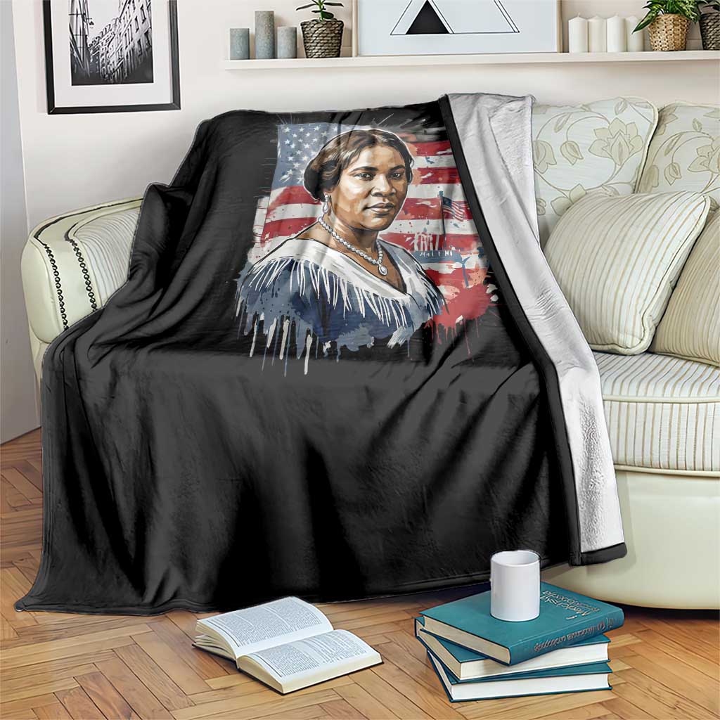 Madam CJ Walker Patriotic Throw Blanket Strong Black Woman Leader - Wonder Print Shop