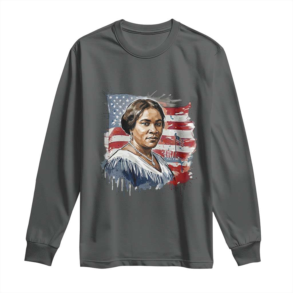 Madam CJ Walker Patriotic Long Sleeve Shirt Strong Black Woman Leader - Wonder Print Shop