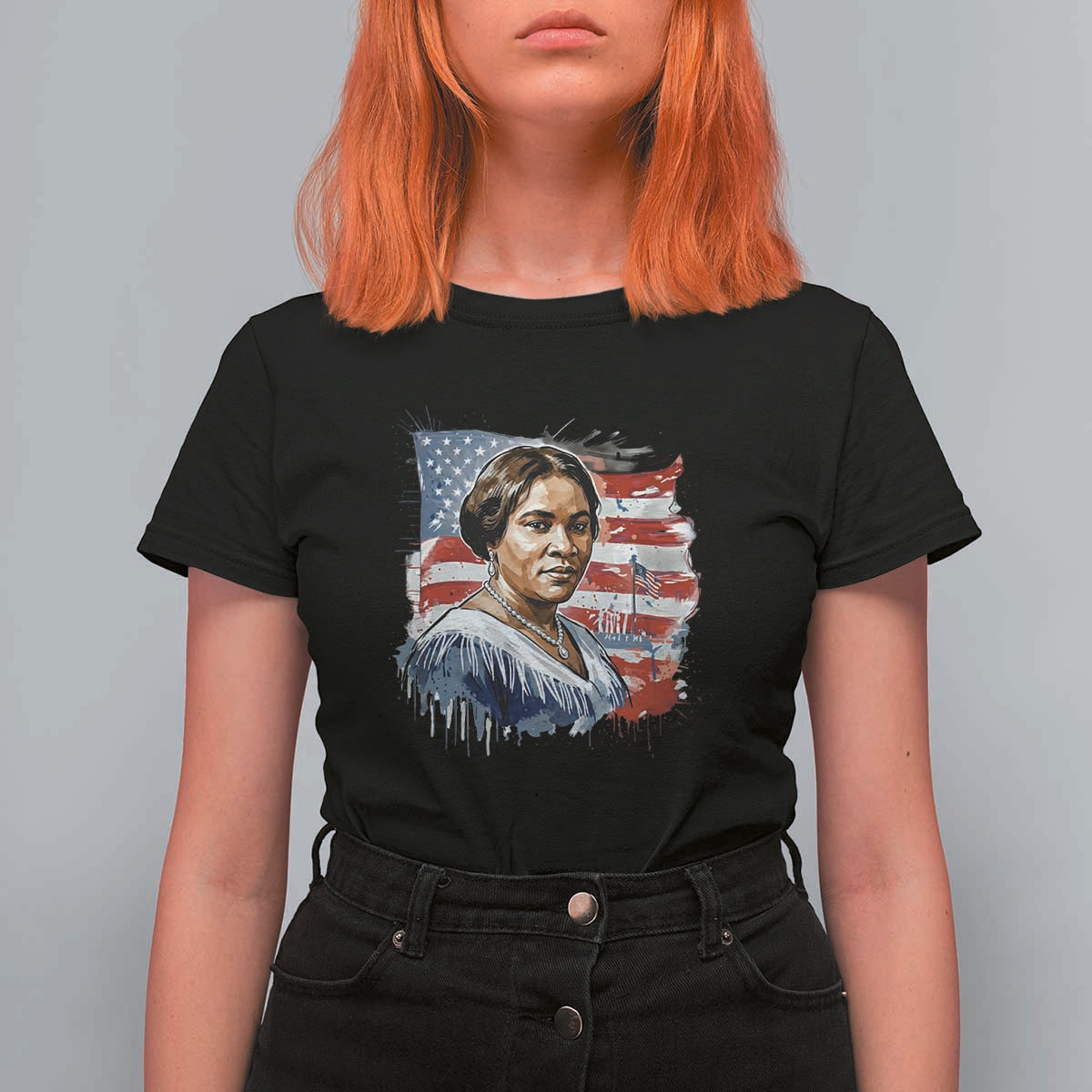 Madam CJ Walker Patriotic T Shirt For Women Strong Black Woman Leader - Wonder Print Shop