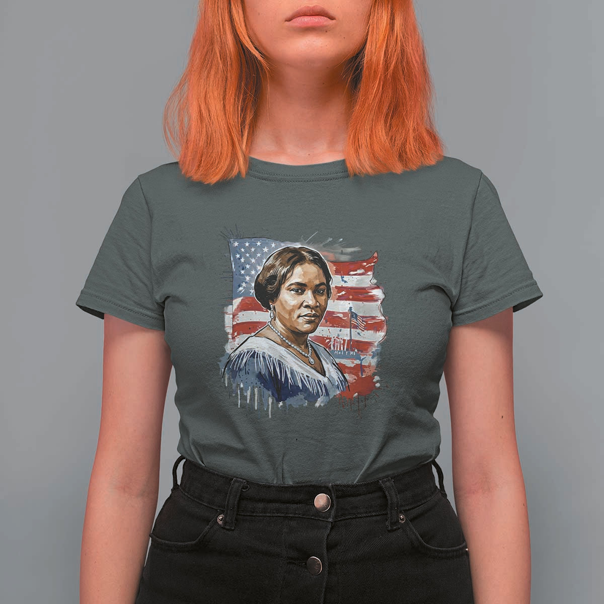Madam CJ Walker Patriotic T Shirt For Women Strong Black Woman Leader - Wonder Print Shop