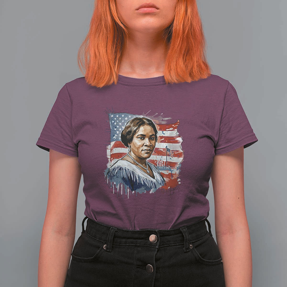 Madam CJ Walker Patriotic T Shirt For Women Strong Black Woman Leader - Wonder Print Shop