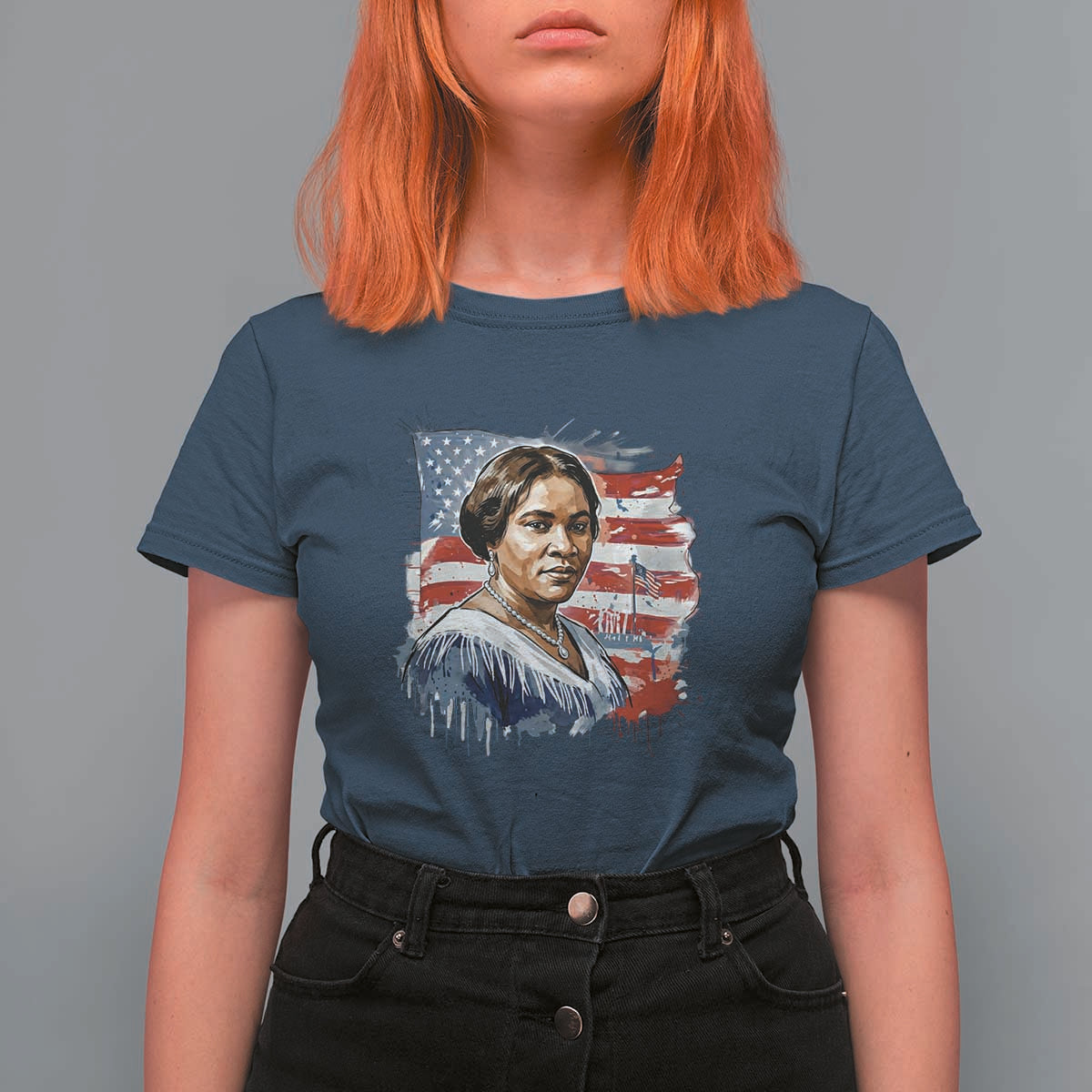 Madam CJ Walker Patriotic T Shirt For Women Strong Black Woman Leader - Wonder Print Shop