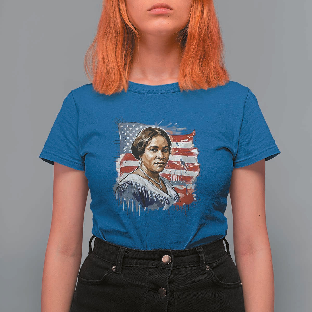 Madam CJ Walker Patriotic T Shirt For Women Strong Black Woman Leader - Wonder Print Shop