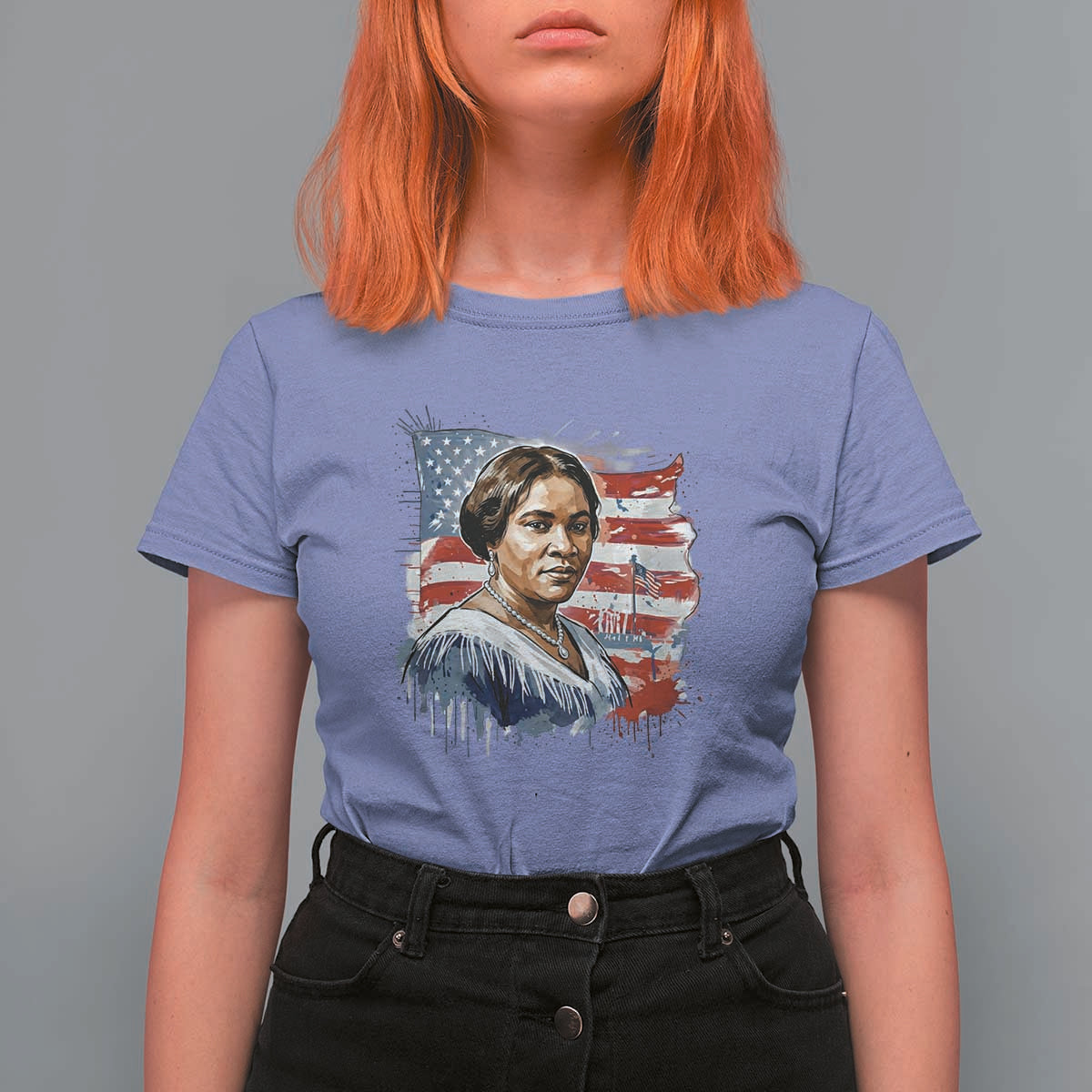 Madam CJ Walker Patriotic T Shirt For Women Strong Black Woman Leader - Wonder Print Shop