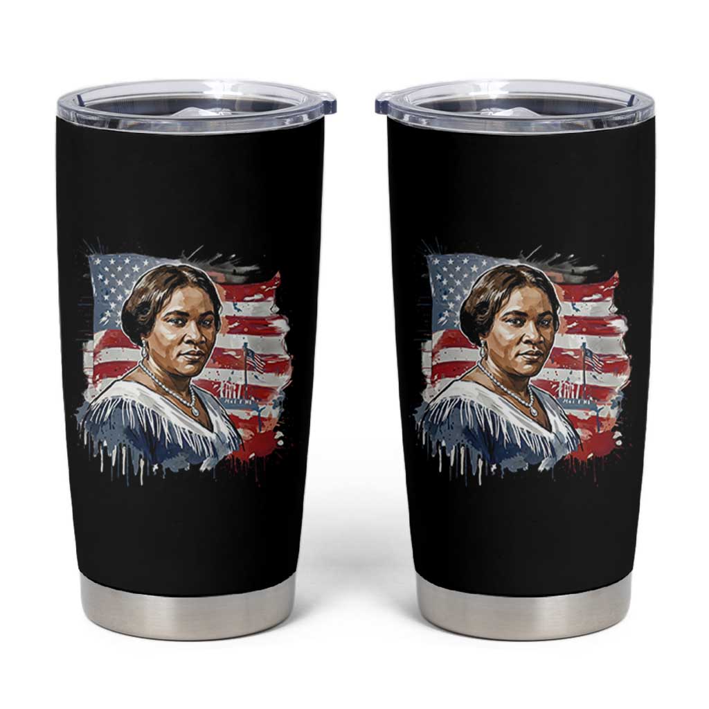 Madam CJ Walker Patriotic Tumbler Cup Strong Black Woman Leader - Wonder Print Shop