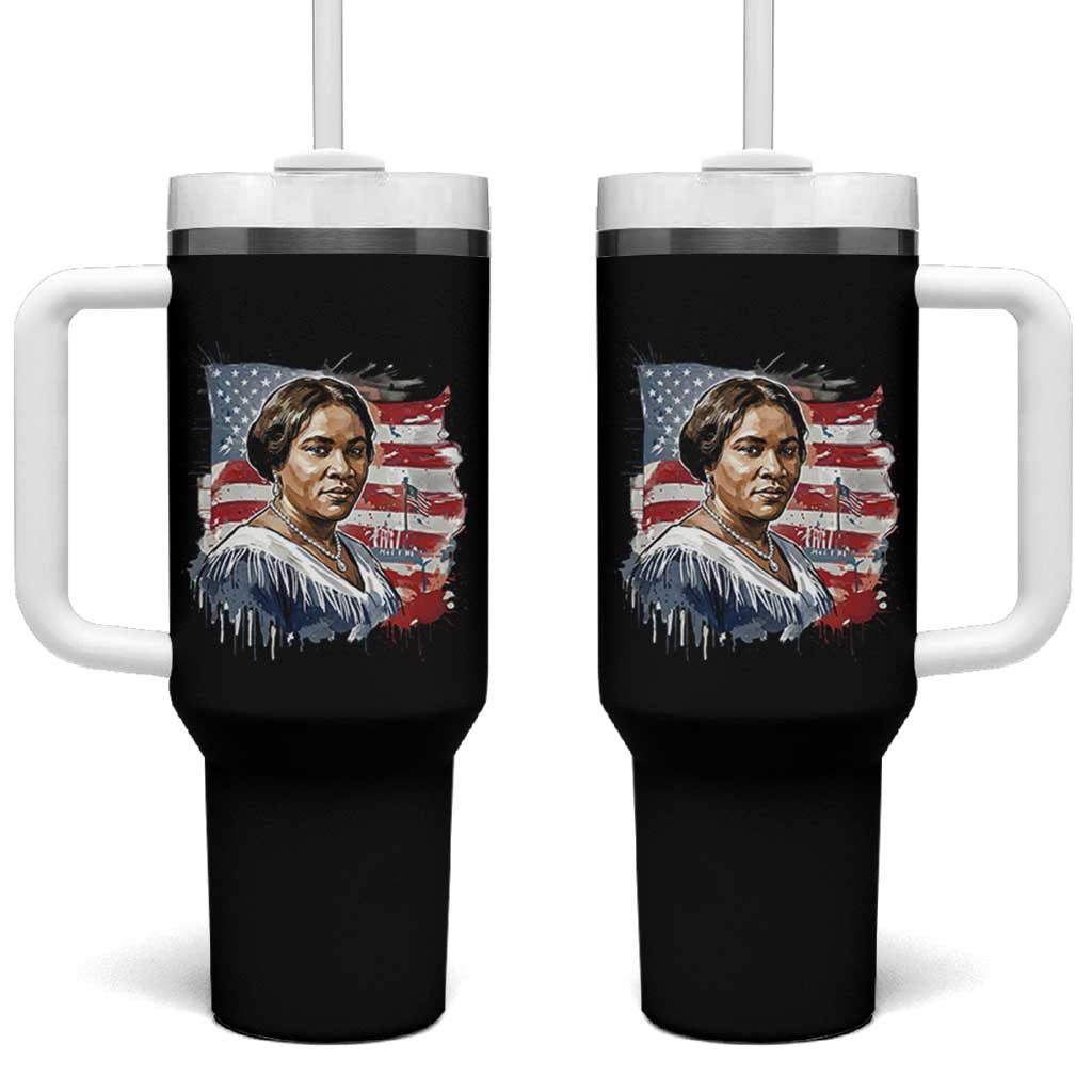 Madam CJ Walker Patriotic Tumbler With Handle Strong Black Woman Leader - Wonder Print Shop